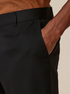 Next Noir - Slim Fit (Slim Fit) - Pantalon élégant uni sur le devant Online