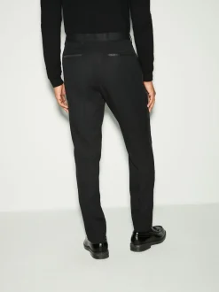 Next Noir - Slim Fit (Slim Fit) - Pantalon de smoking texturé avec détail de ruban adhésif Online