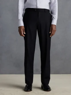 Next Noir - Slim Fit (Slim Fit) - Pantalons Signature en 100 % laine avec ceinture Motion Flex Clearance