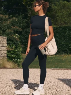 self. - soi-même. Legging taille haute Noir Discount