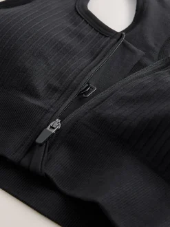 Next Noir - Soutiens-gorge de sport sans coutures zippé sur le devant à impact modéré Best