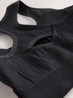 Next Noir - Soutiens-gorge de sport sans coutures zippé sur le devant à impact modéré Best