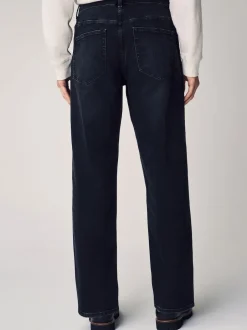 Next - Straight Fit Classic Jeans extensibles Noir Outlet