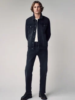 Next - Straight Fit Classic Jeans extensibles Noir Outlet