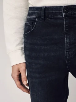 Next - Straight Fit Classic Jeans extensibles Noir Outlet