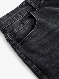 Next - Straight Fit Classic Jeans extensibles Noir Outlet
