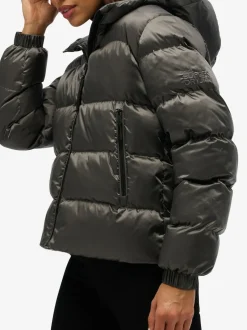 Superdry Noir - Capuche Luxe Sports Doudoune Clearance