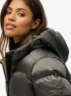 Superdry Noir - Capuche Luxe Sports Doudoune Clearance