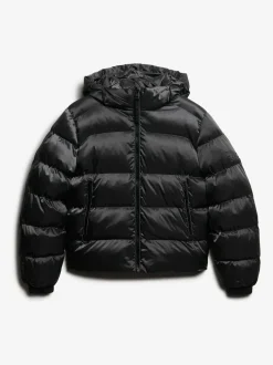 Superdry Noir - Capuche Luxe Sports Doudoune Clearance
