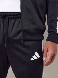 adidas - Survêtement Sportswear Basic 3 bandes en tricot Noir Discount