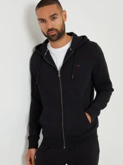 Threadbare - Sweat à capuche zippé Noir Outlet