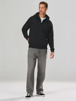 Next Noir - Sweat à capuche zippé en jersey épais riche en coton Discount