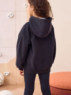 Next Noir - Sweat à capuche zippé en coton riche (3-16ans) New