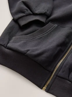 Next Noir - Sweat à capuche zippé en coton riche (3-16ans) New