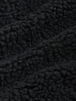 Next Noir - Sweat à capuche zippé en polaire Borg (3-16ans) Outlet