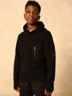 Next - Sweat-shirt à capuche en maille utilitaire (3-16ans) Noir New