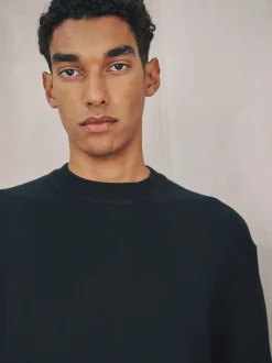 Next Noir - Sweat-shirt N. Premium en coton riche, coupe décontractée mi-épaisse Sale