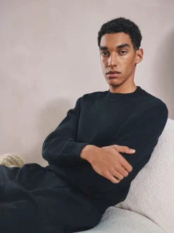 Next Noir - Sweat-shirt N. Premium en coton riche, coupe décontractée mi-épaisse Sale