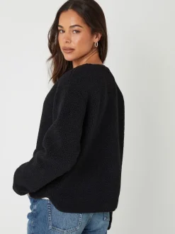 Threadbare Noir - Borg Veste en laine polaire Discount