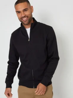 Threadbare Noir - Sweat-shirt zippé à quart de tour Hot