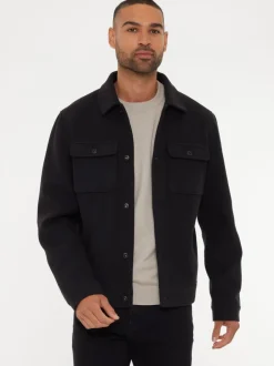 Threadbare Noir - Veste à boutons brossés-chemise Outlet