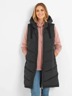 Tog 24 Noir - Ranskill Long Padded À capuche Gilet Clearance