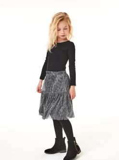 Next - Top côtelé à manches longues (3-16ans) Noir