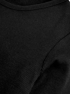 Next - Top côtelé à manches longues (3-16ans) Noir