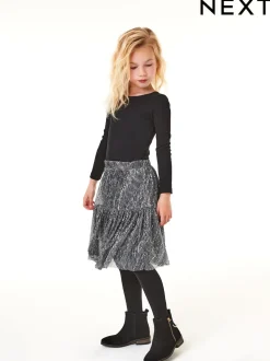 Next - Top côtelé à manches longues (3-16ans) Noir