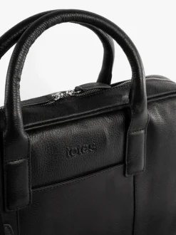 Totes Noir - Sacoche pour ordinateur portable en cuir véritable