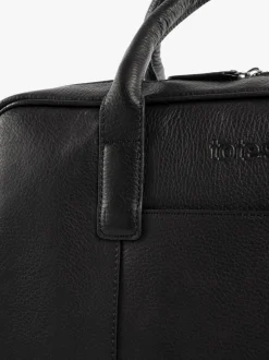Totes Noir - Sacoche pour ordinateur portable en cuir véritable