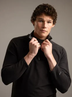 Trespass Noir - Zippé au quart en polaire Blackford Micro Best