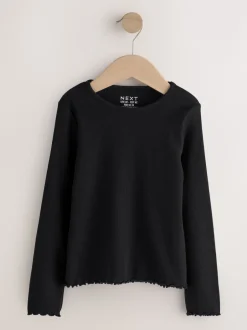 Next Noir - T-shirt à manches longues en coton riche (3mths-7yrs) Sale