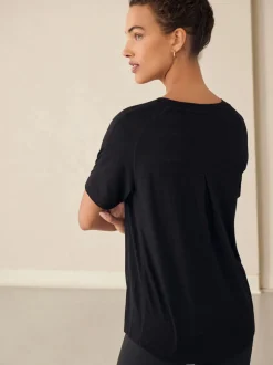 Next Noir - T-shirt léger à manches courtes Col rond Active Outlet