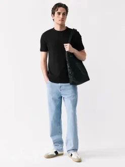 Next Noir - T-shirt ras du cou côtelé à manches courtes Hot