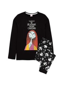 Vanilla Underground Noir - Womans Disney The Nightmare Before Noël Multicoloured Long Sleeve Long Leg 100% Cotton Pyjamas Set