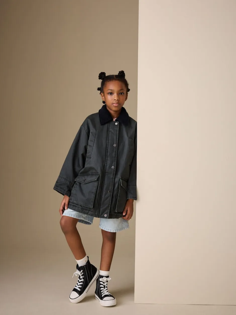 Next Noir - Veste cirée en fausse (5-14ans) Discount