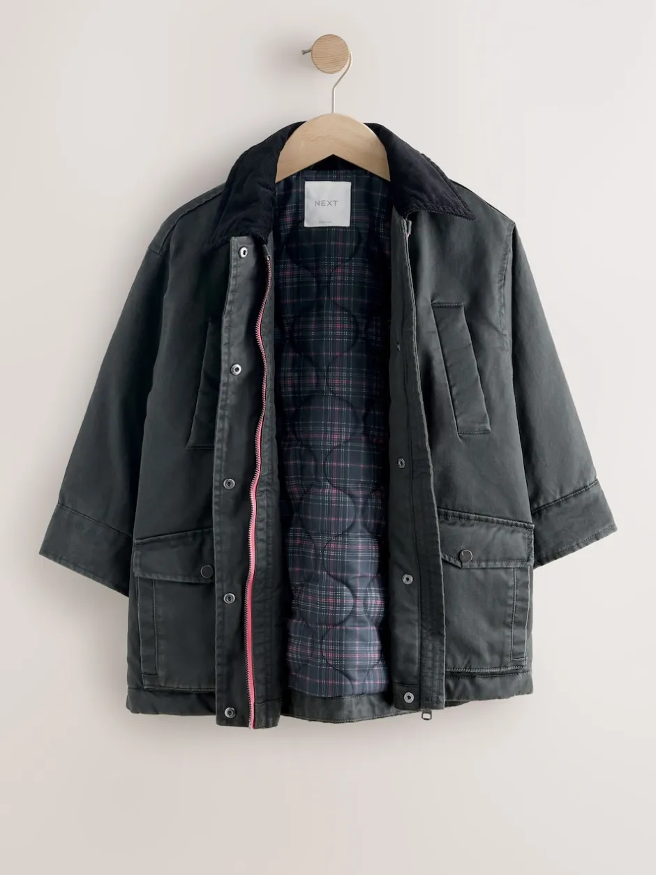 Next Noir - Veste cirée en fausse (5-14ans) Discount