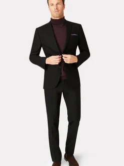 Brook Taverner Noir - Veste de costume lavable à coupe ajustée Clearance