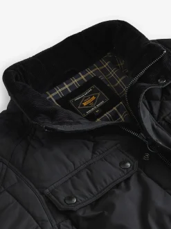 Next Noir - Veste de motard Diamond Quilted Résistante à la douche