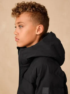 Next Noir - Veste imperméable à capuche de poids moyen (3-17ans)