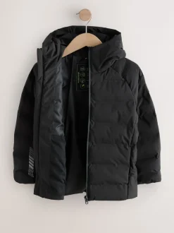 Next Noir - Veste imperméable à capuche de poids moyen (3-17ans)