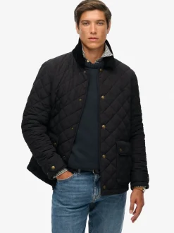 Superdry Noir - Veste matelassée Estate Coach Hot