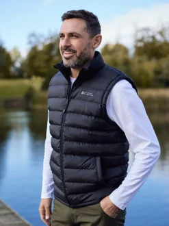 Mountain Warehouse - Veste sans manche matelassée Seasons pour hommes Noir Outlet