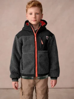 Superdry - Veste zippée et imitation peau de mouton Noir Discount