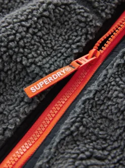 Superdry - Veste zippée et imitation peau de mouton Noir Discount
