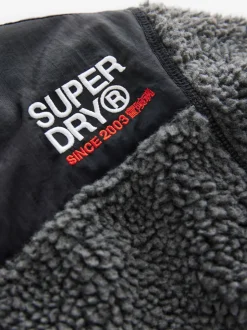 Superdry - Veste zippée et imitation peau de mouton Noir Discount