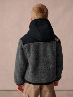 Superdry - Veste zippée et imitation peau de mouton Noir Discount