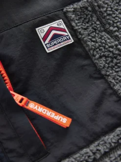 Superdry - Veste zippée et imitation peau de mouton Noir Discount