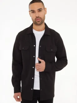 Threadbare - Veste-chemise boutonnée en sergé Noir Hot